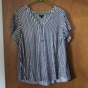 Denim and Gold Striped Top